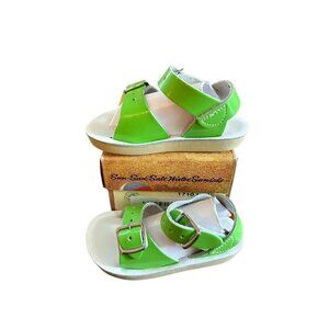 Salt Water Sandals Toddler/Little Girl Size 3 Hoy Shoe Surfer Shiny Lime NEW
